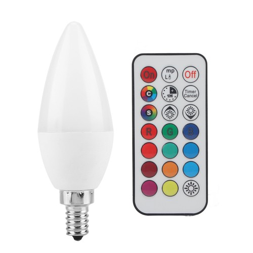 As AU (E12RGB+Warm White)3W Multi Color Changing LED Candle Light Bulb AC85-26 - Picture 4 of 17