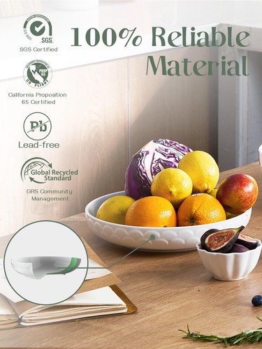 10'' Pasta Bowls Set of 4, 54 oz Large Salad Serving Bowls, Ceramic Plates Bo... - Picture 3 of 8