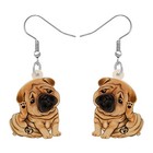Acrylic Cute Anime Shar Pei Dog Earrings Dangle Drop Puppy Pets Jewelry for Wome