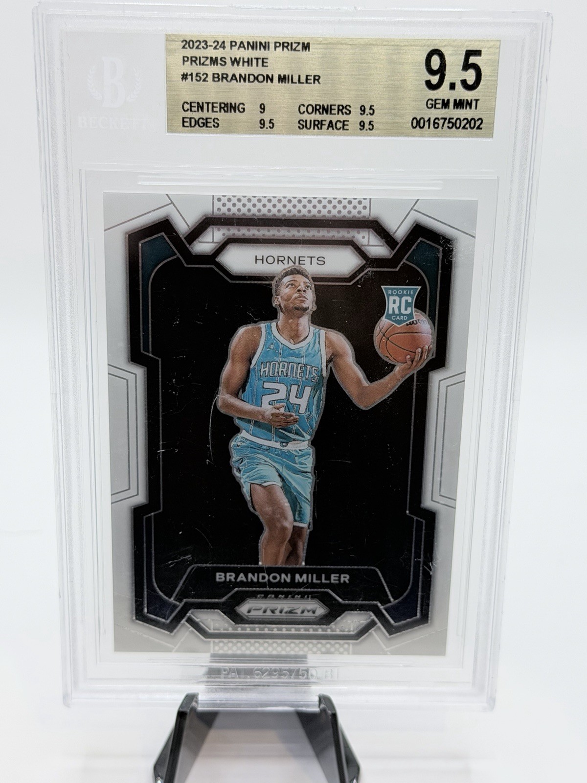 Sports Trading Card Singles 2023-24 Panini Brandon Miller RC White Prisms /175