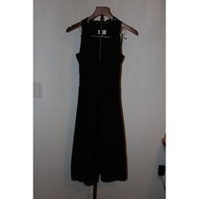 Milly Black Scalloped V-Neck Pointelle Cutout...