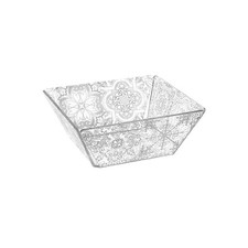 iPLEX Design - Etiquette Cestino Portapane Maiolica Trasparente - Bianco in plex