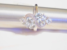 Sterling Silver Sparkling Aquamarine Cluster Ring R1309