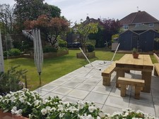 Outdoor solid wooden sleeper table set.  GREAT FOR THE GARDEN. GET SUMMER READY.
