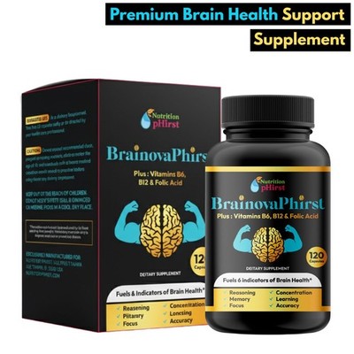 Brainova Phirst Brain health Supplement, Memory & Focus Support  120 Capsules