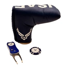 Team Golf U.S.A.F Air Force Combo Pack - Putter Cover - Divot Tool - Poker Chip
