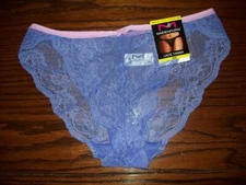 NWT MAIDENFORM LACE TANGA PANTIES DM0008 0ZP PERWINKLE NYLON SPANDEX