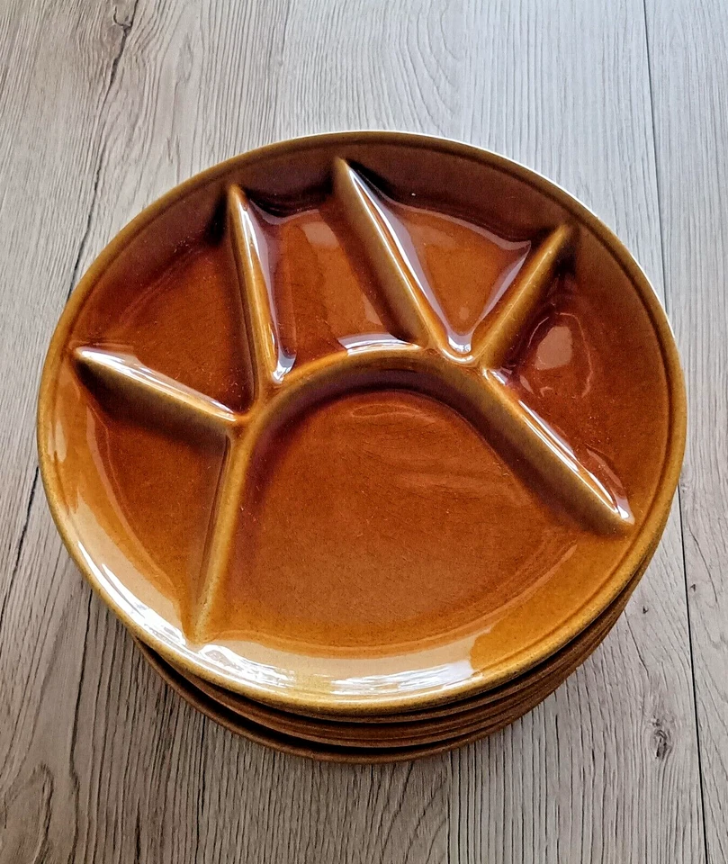 Lot de 6 Assiettes à Fondue Vintage, assiettes compartiments raclette - Photo 3/4
