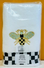 MacKenzie-Childs 73502-1234 Queen Bee Check Hand Towel, 100% Cotton. New!