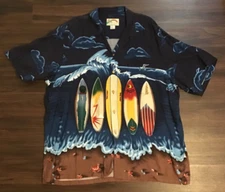 Paradise Found Surfboards Aloha Hawaiian short sleeve button up shirt Adult XXL