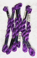 6 MINT Anchor Perle Pearl Cotton 100 Purple Embroidery Floss Vintage Skein