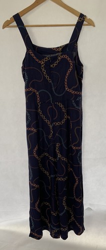 Women's Navy Rope Print Viscose Playsuit Size 10 - Picture 6 of 11