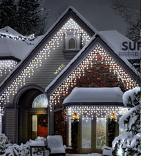 Snowtime 600 Ice White LED Multi Function Outdoor Icicle Christmas Tree Lights