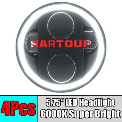4PCS 5.75'' 5-3/4 inch LED Headlights Hi/Lo Beam DRL for Chevy Chevelle 1964-1970