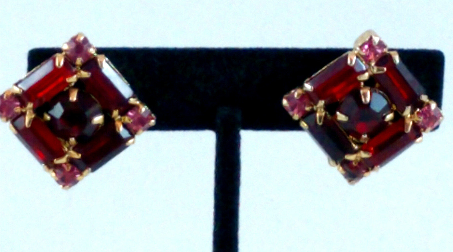 Gorgeous Designer Ruby Red Rhinestone Flower Broo… - image 5