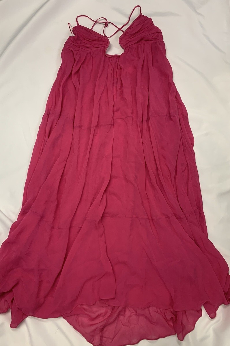 ZARA Hot Pink Chiffon Flowy Maxi Dress Open Back Straps Sleeveless TikTok XL NEW | eBay ZARA Hot Pink Chiffon Flowy Maxi Dress Open Back Straps Sleeveless TikTok XL NEW | eBay