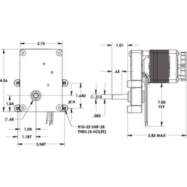 Dayton 52Je37 Ac Gearmotor, 30.0 InLb Max. Torque, 10 Rpm Nameplate