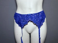 Frederick’s Of Hollywood Garter Belt Womens Small Blue/purple Lace & Mesh
