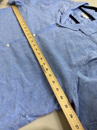 Gap Blue Linen Cotton Standard Fit Short Sleeve Button Up Shirt Men size XL - Bild 6 von 13