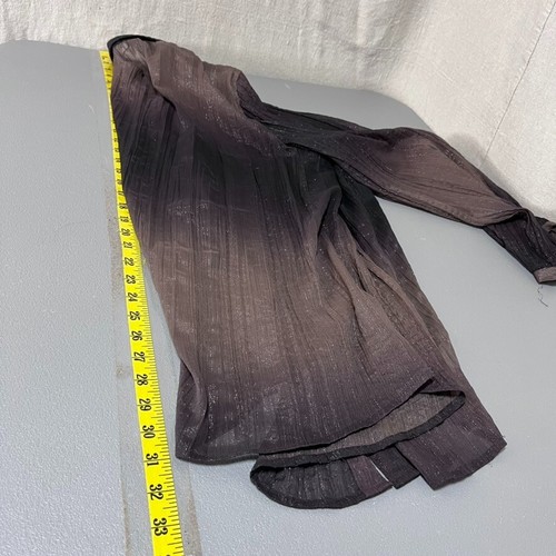 Coldwater Creek Womens Ombre Button Up Top Size 3X Sheer Metallic Brown Office - Picture 11 of 12