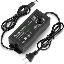 Facmogu 3V-12V 5A 60W Adjustable Power Supply with LED Display, Variable DC 3V5V
