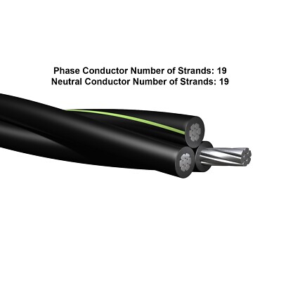 PER FOOT Bergen 1/0-1/0-1/0 Triplex Aluminum URD Direct Burial Cable (160A) 600V