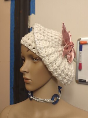 Women's Beret w/Flower by OCEANDESIGNZ
