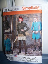 Simplicity Pattern 1299 Co Play Fantasy Costume skirt Jacket Marivestry 6- 12
