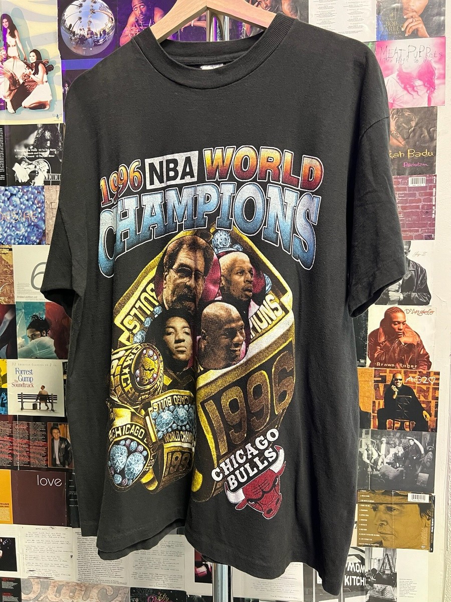 Vintage 1996 NBA Championship Chicago Bulls Rap Tee UK