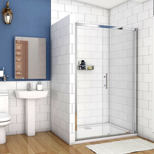 Bathroom Sliding Door Shower Enclosure Side Panel and Tray 5mm Glass Cubicle B8 - Picture 5 of 17