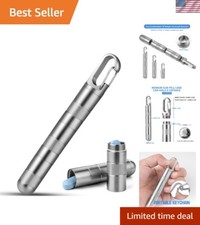 Titanium Keychain Pill Holder Waterproof Travel Pill Case, 3.26" Gray