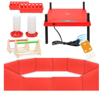 Chicken Brooder Box for Chick Starter Kit, 8-In-1 Bundles Poultry