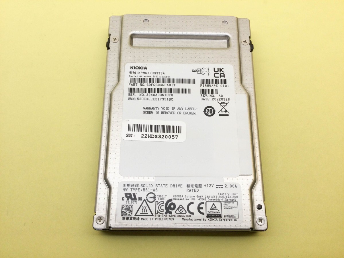Kioxia 3.84TB SAS 12Gbps 2.5in Enterprise SSD KRM61RUG3T84