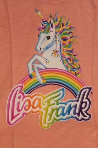 Vintage Authentic LISA FRANK Girls Unicorn T-Shirt Coral LRG 10/12 XL 14-16 NWT - Picture 7 of 12