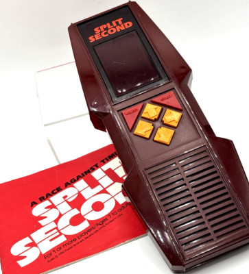 VTG '80 Parker Brothers Split Second Electronic Handheld Game Tested & w/ Manual