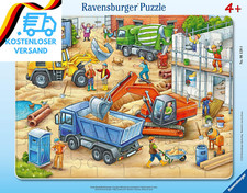 Ravensburger Kinderpuzzle - 06120 Große Baustellenfahrzeuge - Rahmenpuzzle Für K