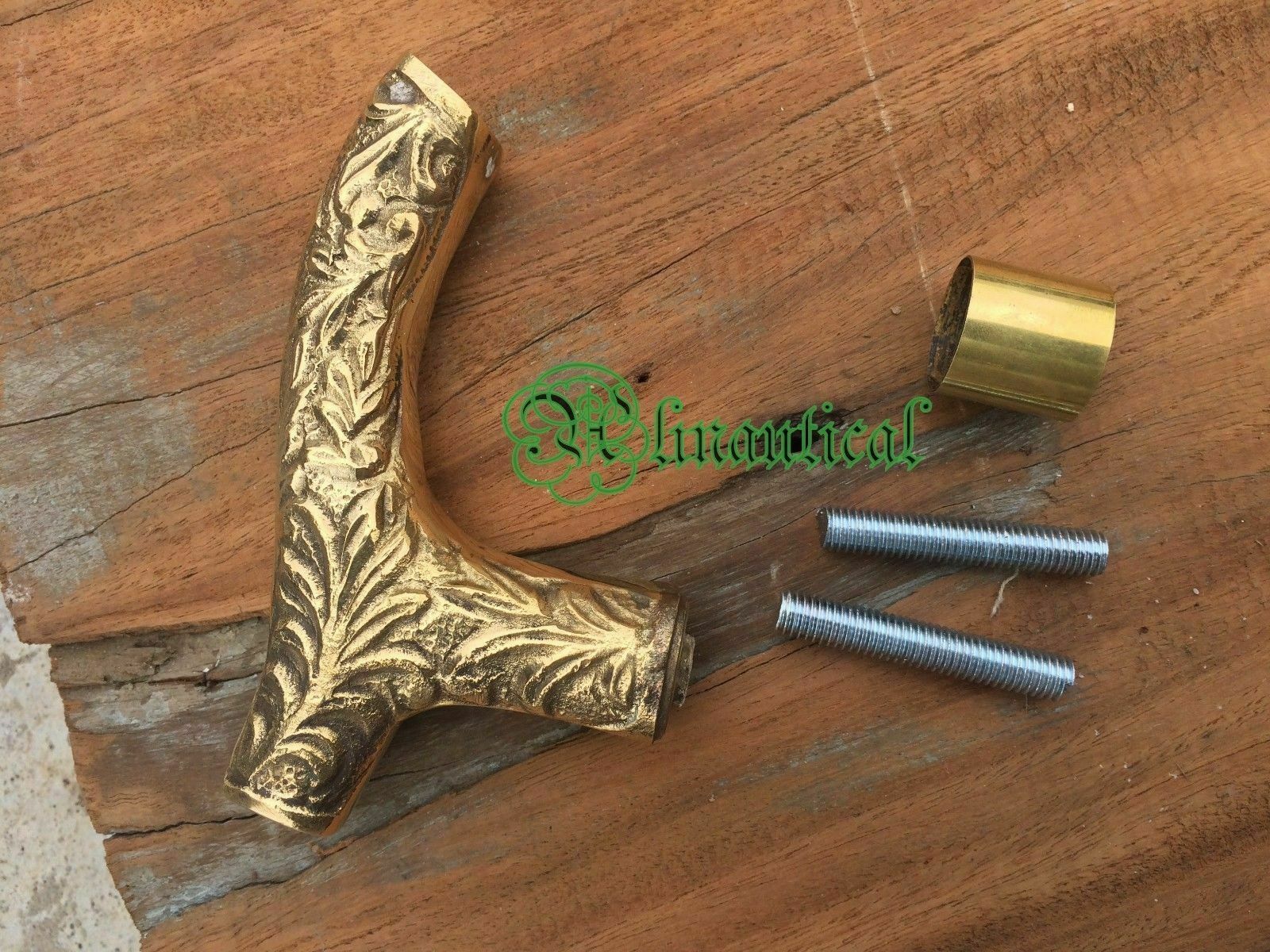VICTORIAN BEST STYLE SOLID BRASS HANDLE  WOODEN W… - image 4