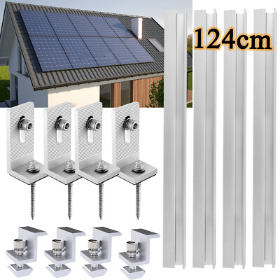 Solarpanel Befestigungssystem Blechdach Alu Halterung Montage Schiene Montageset