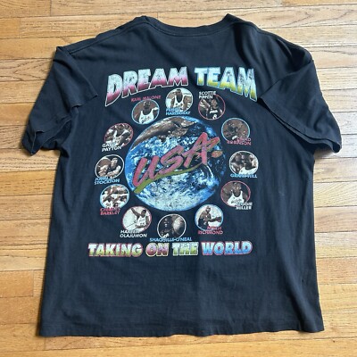 Vintage 90s USA DREAM TEAM T Shirt XL Hip Hop Rap Tee Taking On