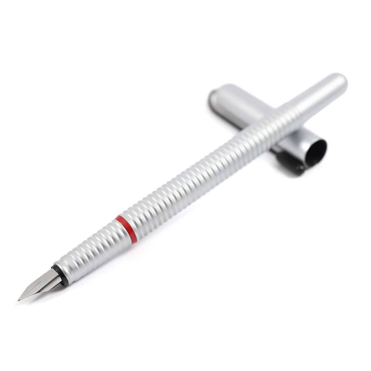 Rotring 900 Fountain Pen Matte Silver Steel nib M 1990 