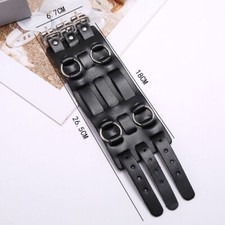 Hot Mens Biker Studded Leather Wide Watch Ban...