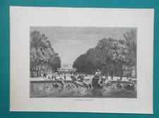 VERSAILLES Fountain Basin of Apollo France - 1875 Engraving Print
