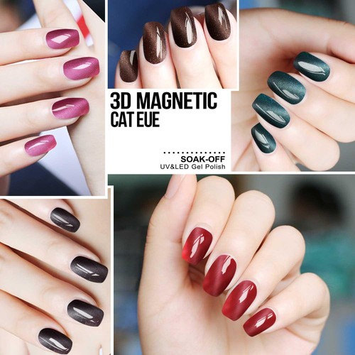 Smalto Gel Camaleonte Occhi di Gatto 3D Magnetico Azzurro Soak Off UV LED 12ml - Foto 2 di 34