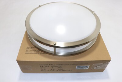 18'' ROUND DECORATIVE CEILING FIXTURE, CCT:3K/35K/4K W/ OCC. SENSOR, SATIN NICKEL