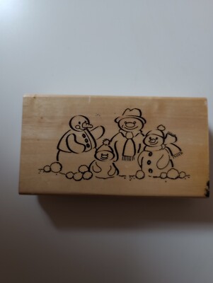 Schneemänner Holzstempel