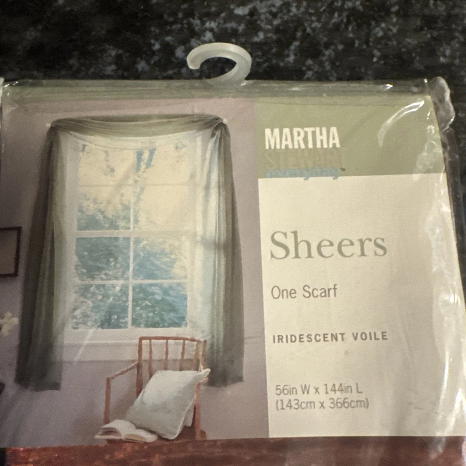 De colección Nuevo Sellado Martha Stewart Sheers Voile Bufanda 56”W X 144” L Borgoña Foto 2 de 3