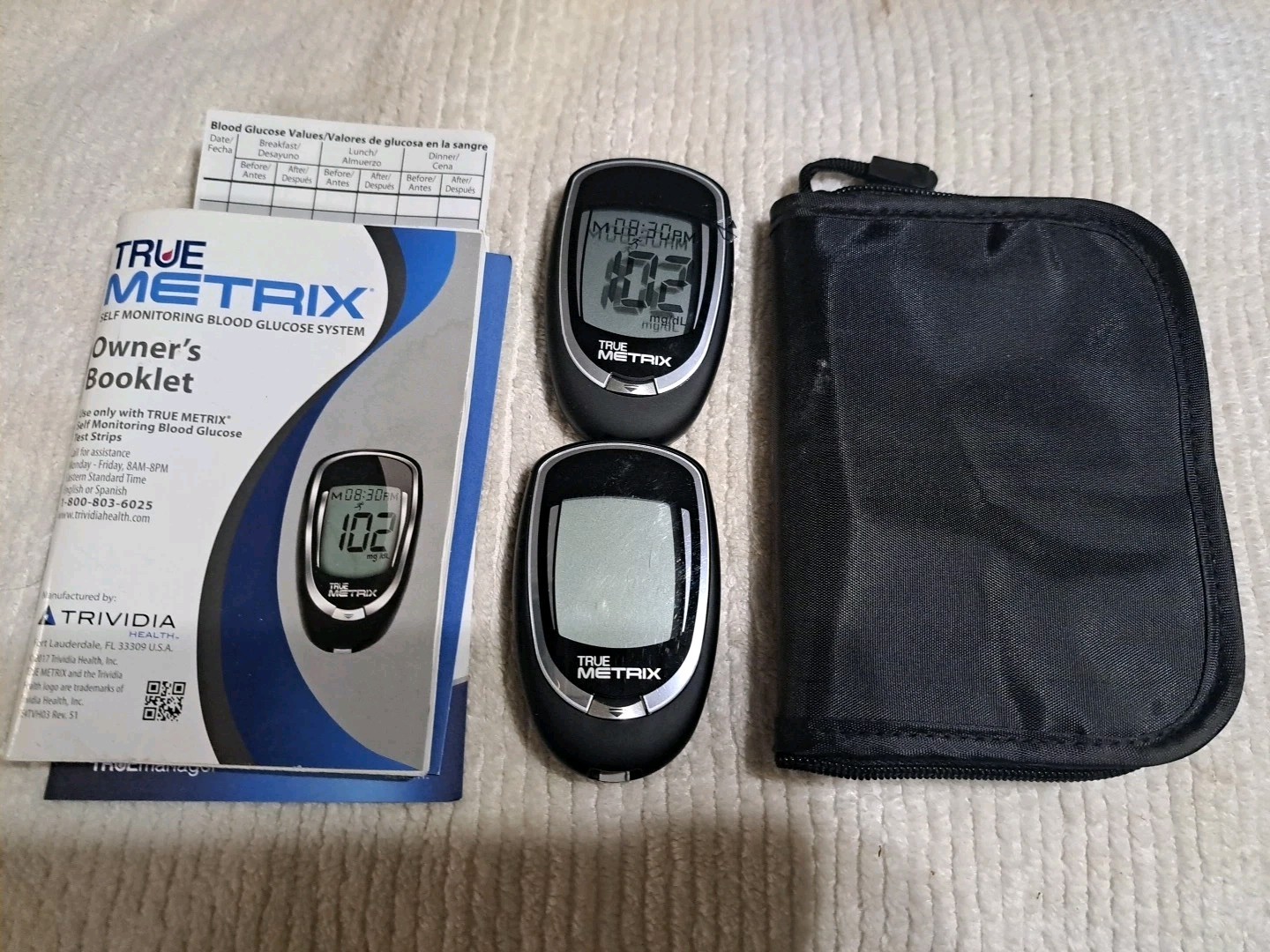 2 True Metrix Blood Glucose Meter With Control Solution (07-2025) One Brand New