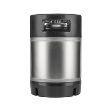 New 1.75 Gallon Ball Lock Keg, Stainless Steel Beer Keg with Dual Rubber Hand...