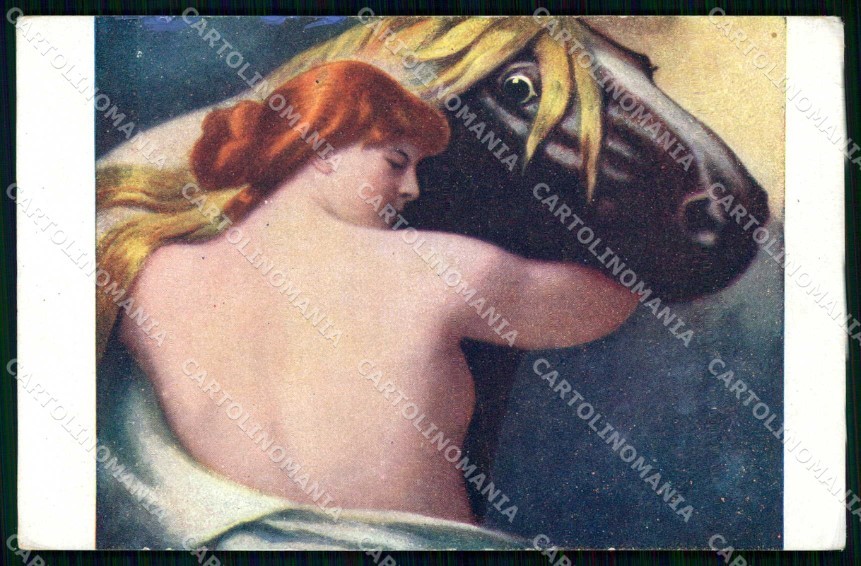 Artista Firmato Fr. Keller Walkure Horse serie 2179 cartonelina KF6923