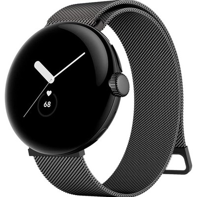 Edelstahl Magnetarmband Google Pixel Watch 1/2 Mesh Schwarz Herren Damen